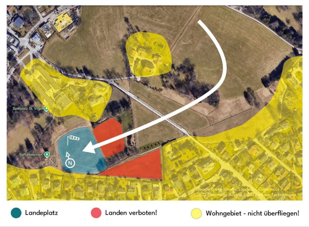 Anflug Landewiese St.Virgil